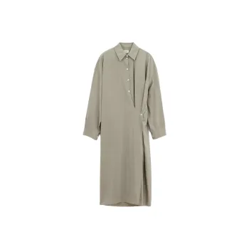 Lemaire Straight Collar Twisted Dress 'Light Misty Grey'