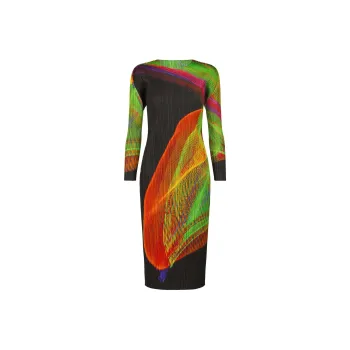 PLEATS PLEASE ISSEY MIYAKE FW24 Long Sleeved Dress Women's Multicolor