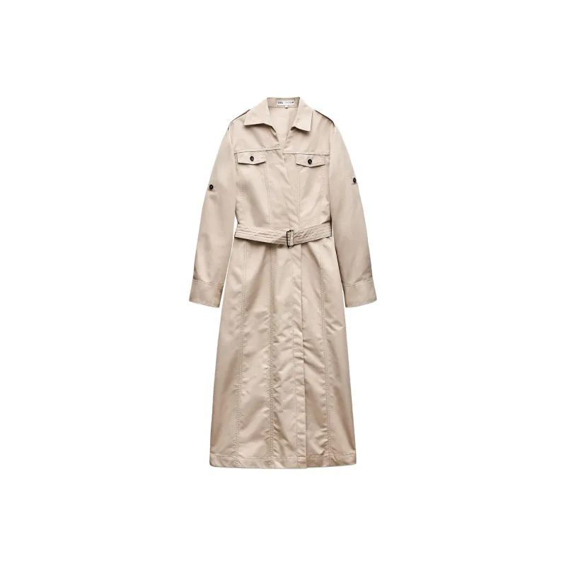 ZARA ZW Series Long Sleeved Dress Women's Yellow-0