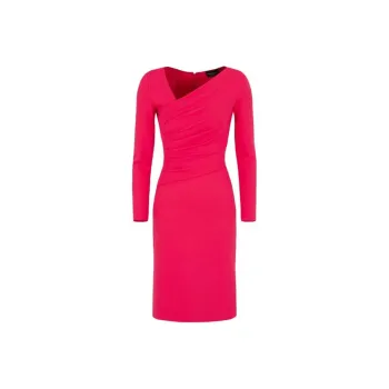 EMPORIO ARMANI Stretch Milano Stitch Fabric Dress With Asymmetric Cross over And Draping