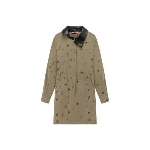 CHUU Long Sleeved Dresses Women's Mustard Green