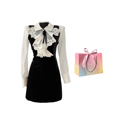 UNION REMOVE Long-Sleeved Dresses Women's Velour Black