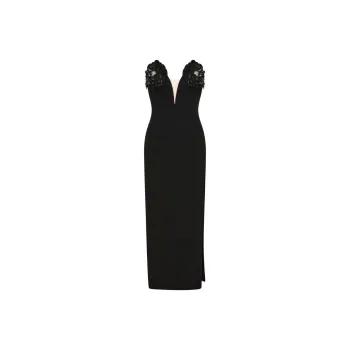 RACHEL GILBERT Bowie Floral appliqué Midi Dress