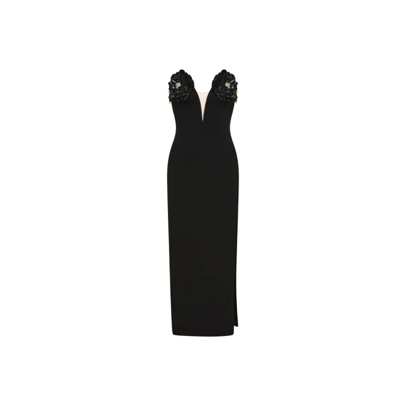 RACHEL GILBERT Bowie Floral appliqué Midi Dress-0