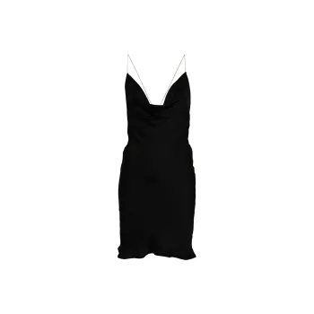 Y/Project V Neck Ruffled Satin Mini Dress