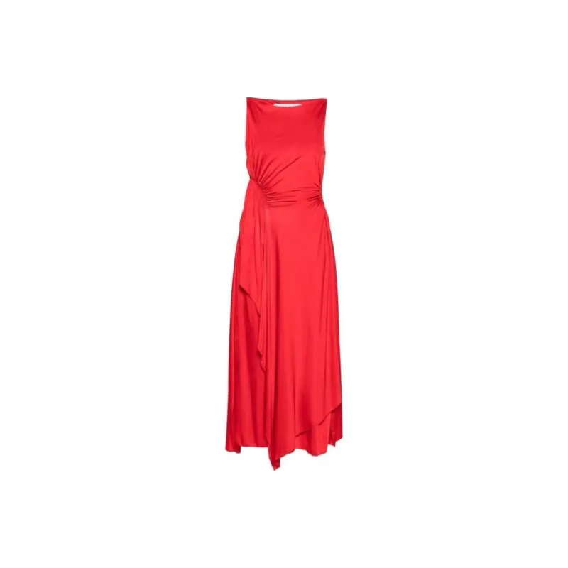 Lanvin Ruched Detailed Sleeveless Midi Dress-0