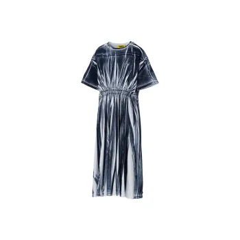 Onitsuka Tiger PRINTED SS25 Short Sleeved Dresses Women's White/Navy Blue