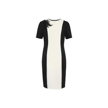BBLLUUEE Short Sleeved Dress Women's White/Black