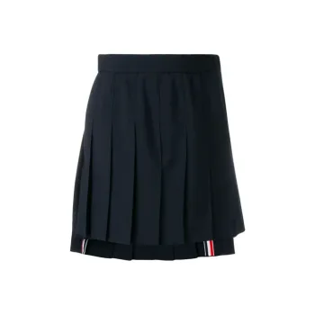 THOM BROWNE Asymmetric Pleated Miniskirt