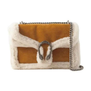 GUCCI Dionysus Suede Shoulder Bag Crossbody Bag Women's Tan