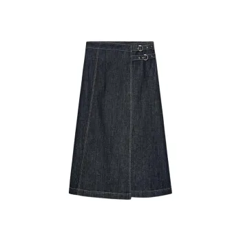 ZARA Denim Long Skirts Women's Blue