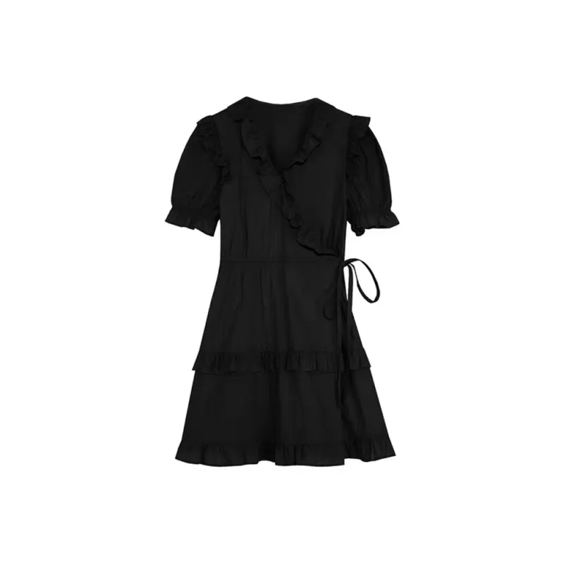 HAPG Short Sleeved Dress Women's Black-0