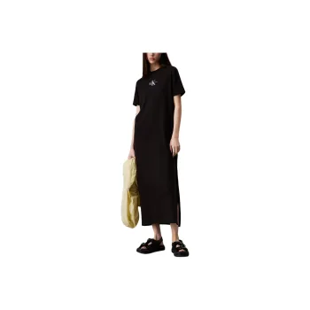 CALVIN KLEIN Short Sleeved Dress Europe Version Women's Black