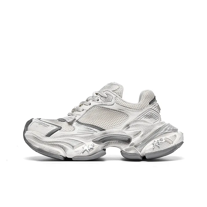 Acupuncture Cushioning, Abrasion Resistant, Breathable, Lightweight, Height Increasing Low Top Chunky Sneakers Women's-5