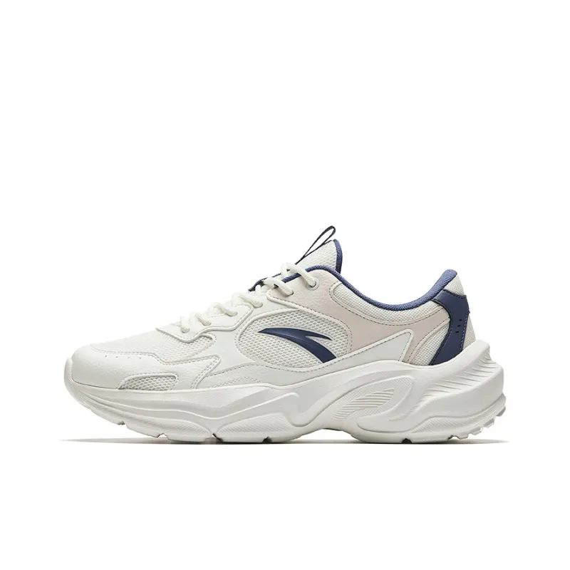 Anta Little Millennium Slip Resistant And Breathable Low Top Casual Shoes Men's White Gray Blue-0