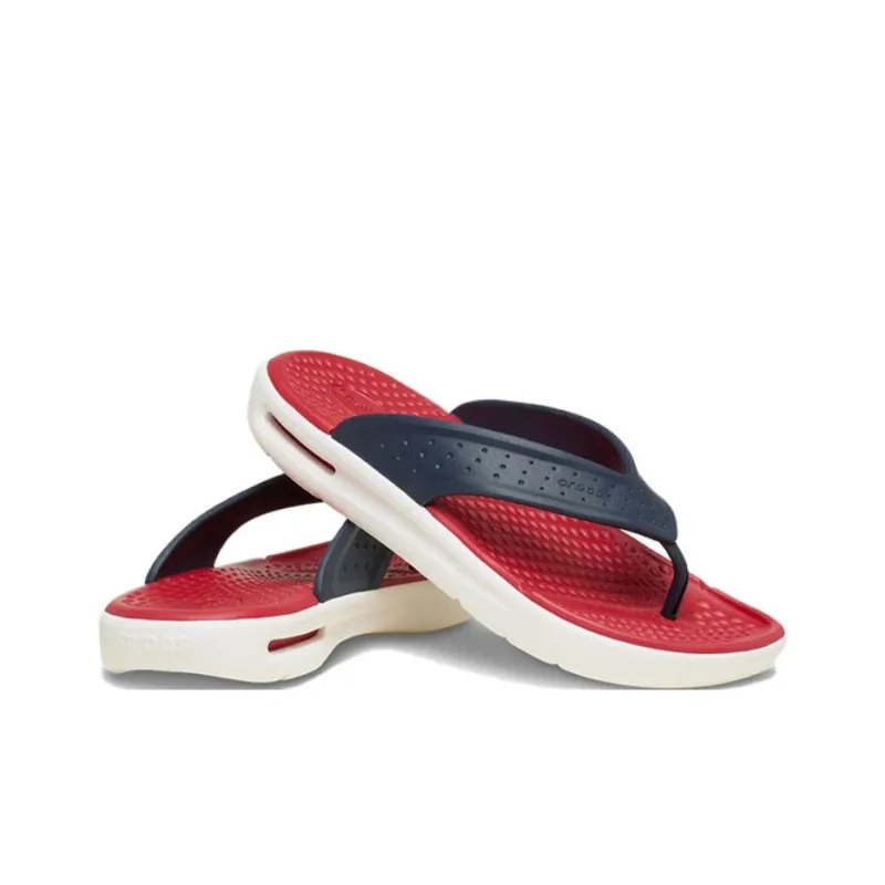 Crocs Abrasion Resistant Flip Flops Unisex Blue Red-3
