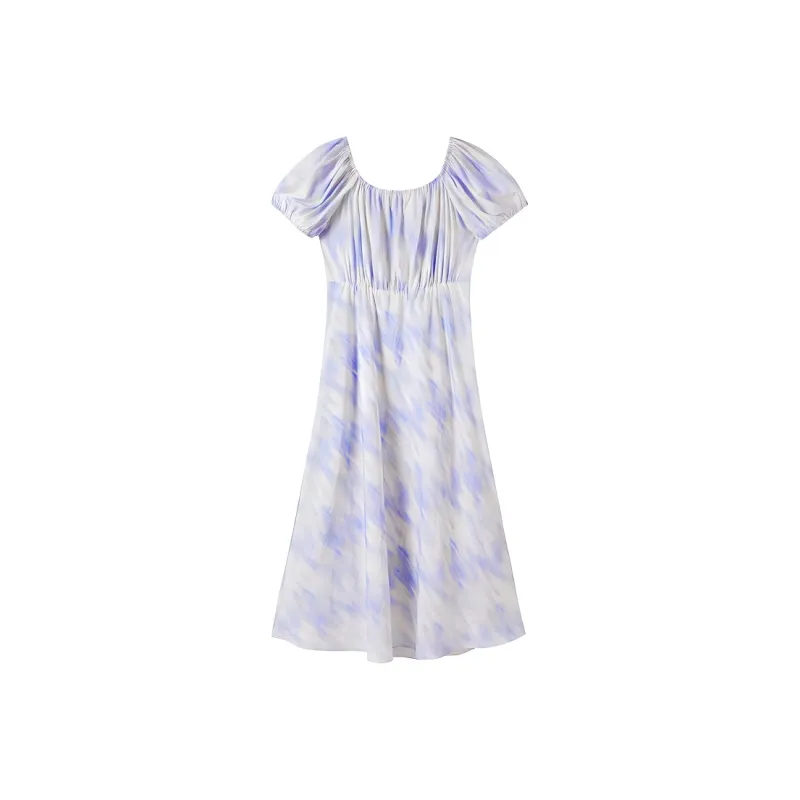 XIANGYING Short Sleeved Dress Women's Light Purple-1