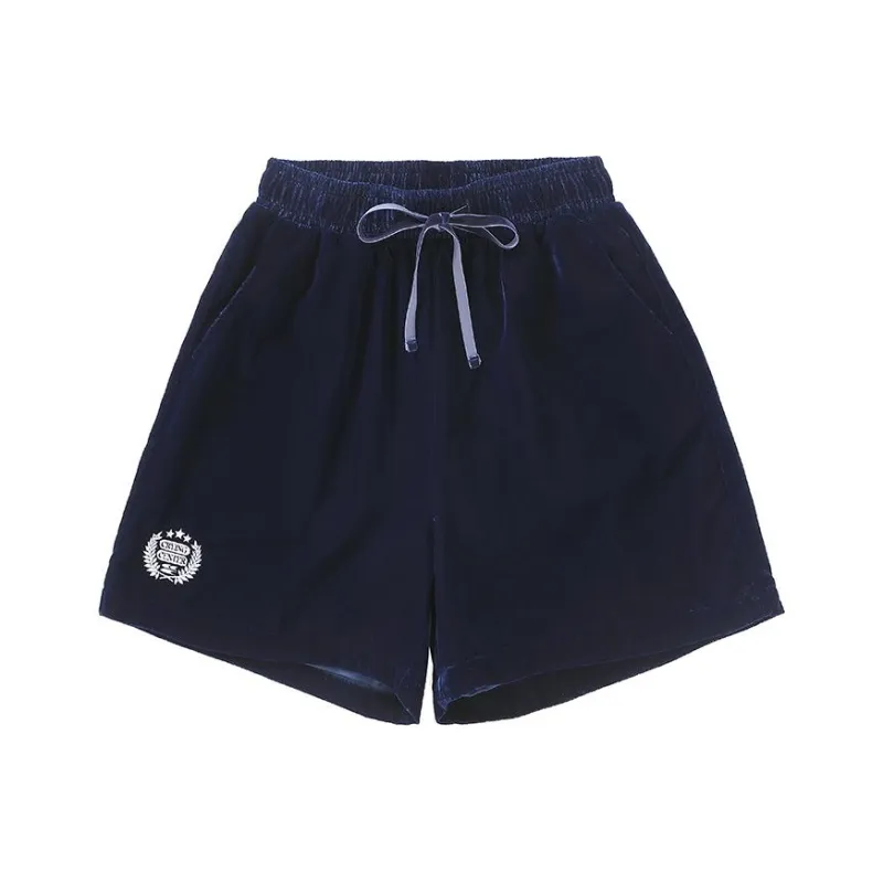 Crying Center Casual Shorts Women's Marine Blue-0