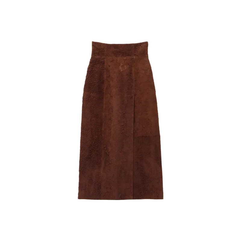 Alexander McQueen High Waist Front Slit Midi Skirt-0