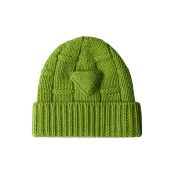 PRADA Cashmere Wool Beanies Unisex Green