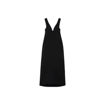 JIL SANDER Sweetheart neck Wool Maxi Dress