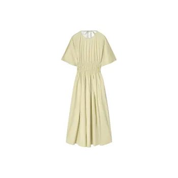 COS Short Sleeved Dress Women's Yellow Green