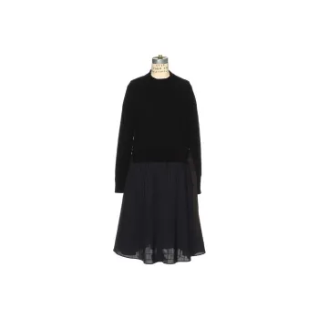 Sacai Barneys New York Silver Seat Flagship Store 20th Anniversary Commemoration Series Long-Sleeved Dresses Women's Black
