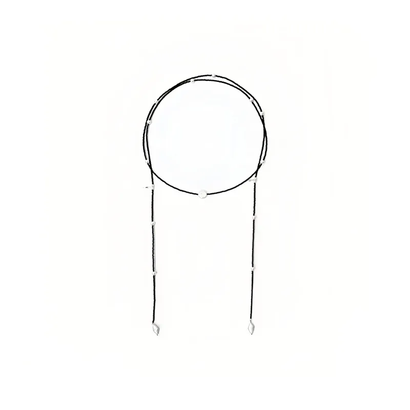 MUYANG Black Spinel Necklaces Women's-0