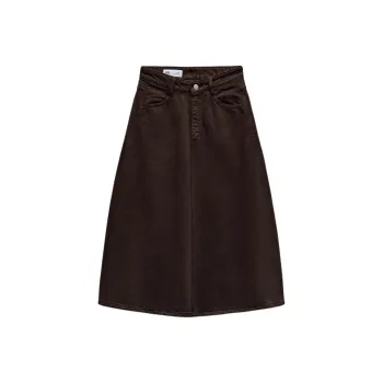 ZARA Trf Denim Long Skirts Women's Brown