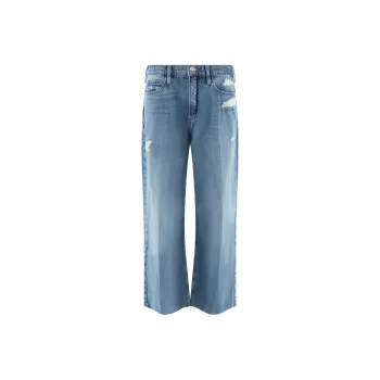 FRAME Le High 'N' Tight Distressed Wide-Leg Jeans