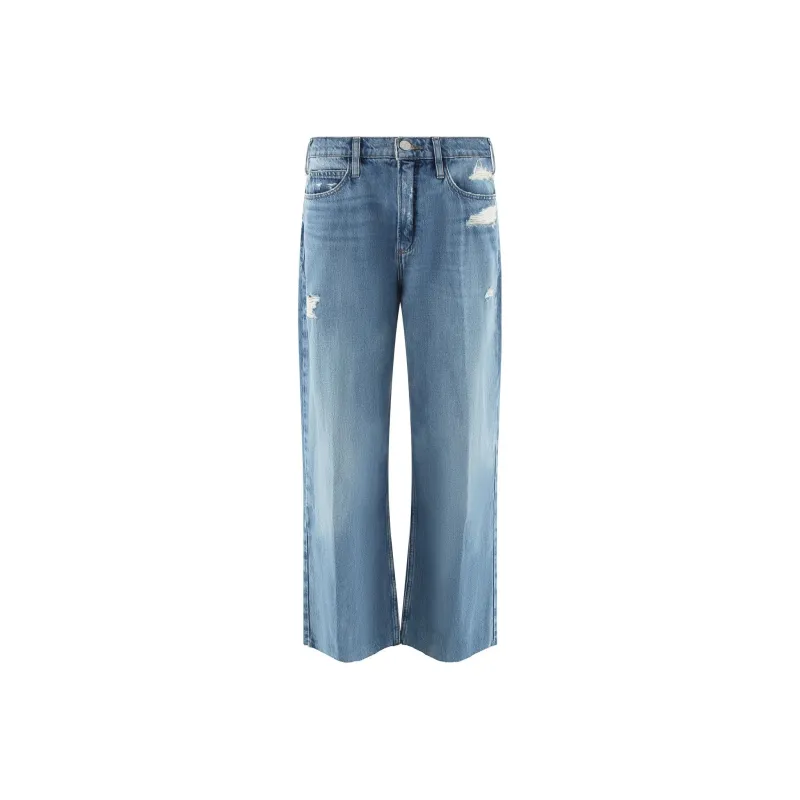 FRAME Le High 'N' Tight Distressed Wide-Leg Jeans-0