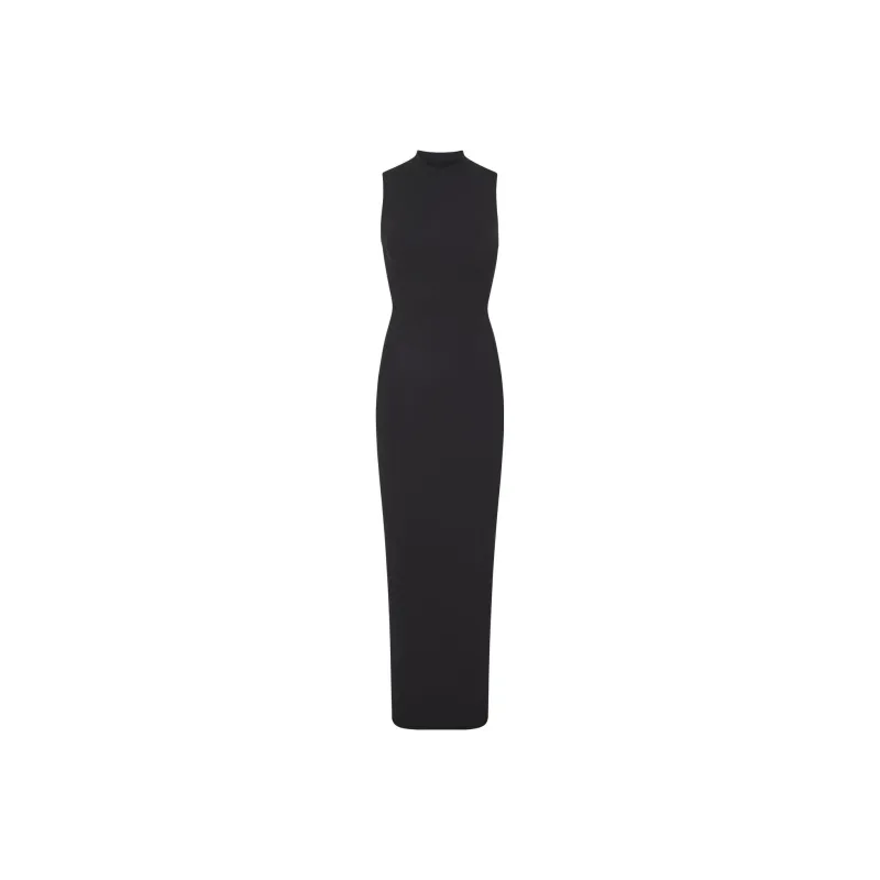 SKIMS FITS EVERYBODY SLEEVELESS MOCK NECK DRESS Sleeveless Dress Women's ONYX/Onyx-0