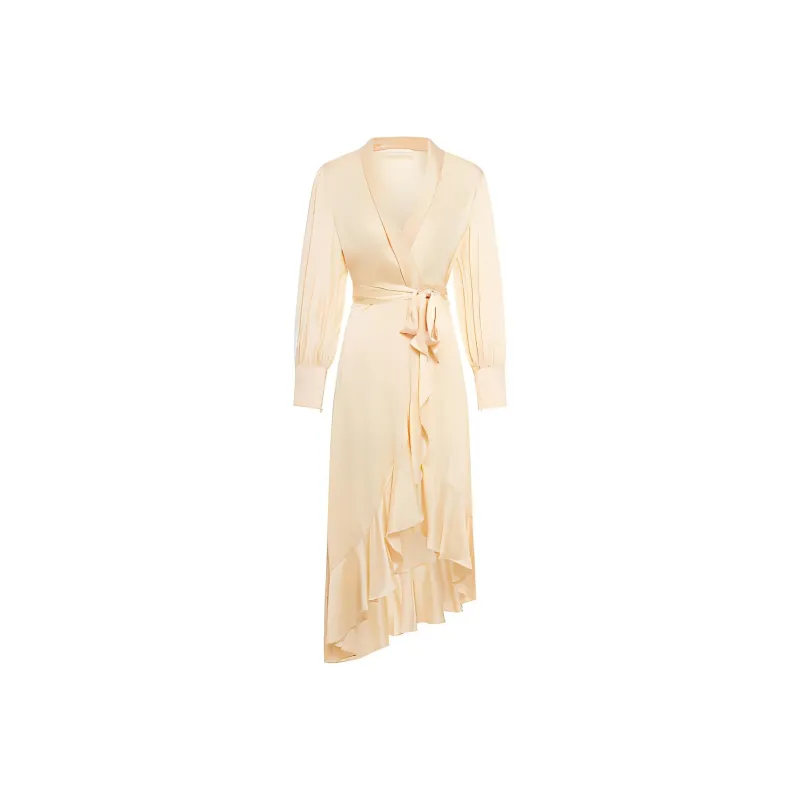 Zimmermann V-Neck Asymmetric Hem Midi Dress-0