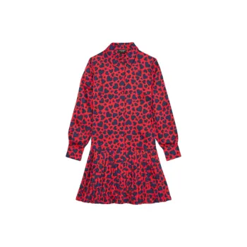 Kate Spade Heart Print Pleated Dress