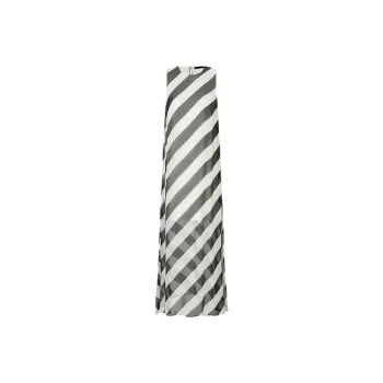 MOCO Sleeveless Dress Women's Black Apricot Stripes