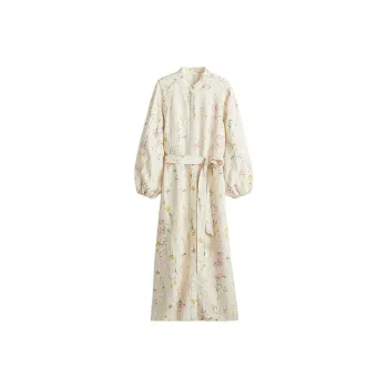 H&M Long Sleeved Dress Women's Cream/Floral