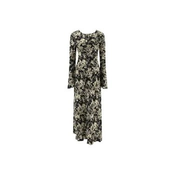 GANNI Flan Printed Satin Maxi Dress