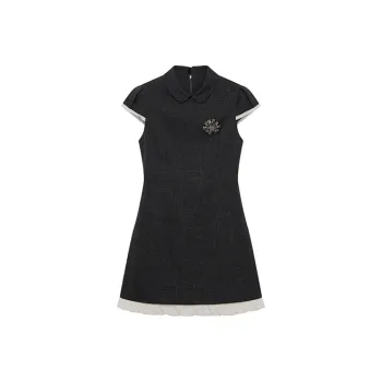 D'zzit Short Sleeved Dress Women's Dark Gray