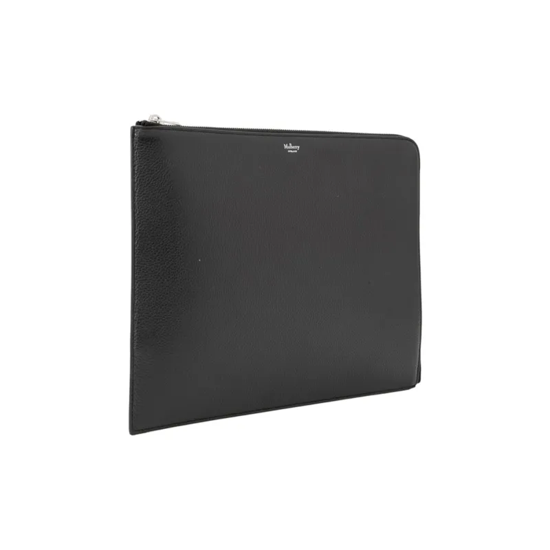 Mulberry Cowhide Leather Clutch Men's Black-1