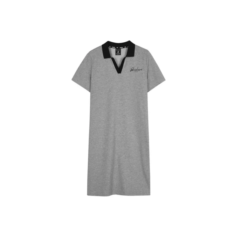 Skechers Short Sleeved Dress Women's Medium Heather Gray-0