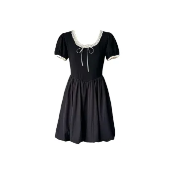 GLEE DIARY Short Sleeved Dress Women's Black