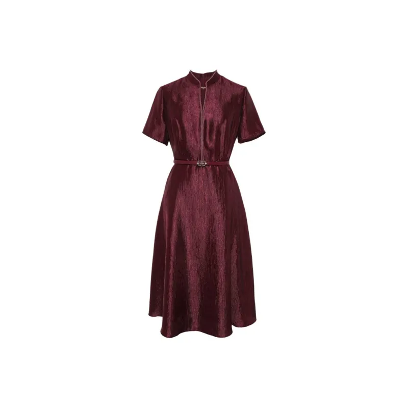 BBLLUUEE Short Sleeved Dress Women's Ancora Red-0