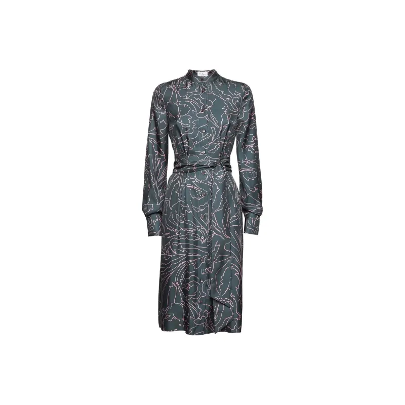 Ferragamo Abstract print Silk Shirt Dress-0