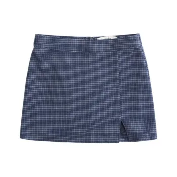 Hollister Casual Shorts Women's Blue Plaid