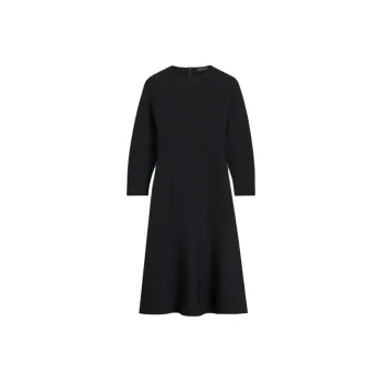 SCANLAN THEODORE Crepe Knit Cocoon Dress Long-Sleeved Dresses Women's Black