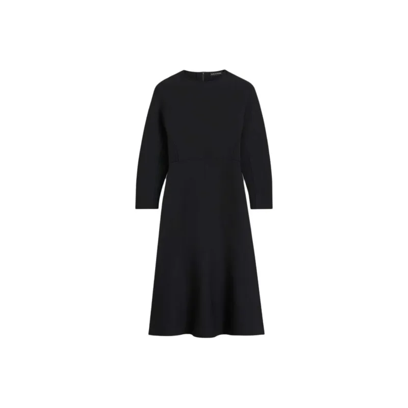 SCANLAN THEODORE Crepe Knit Cocoon Dress Long-Sleeved Dresses Women's Black-0