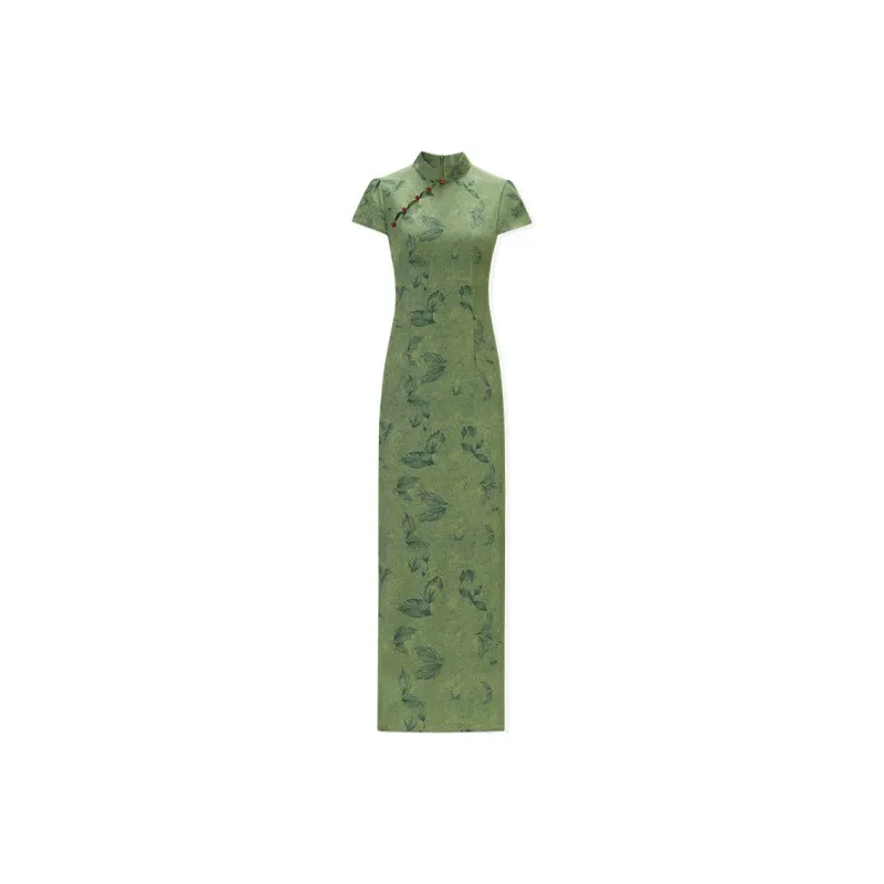 SKYA Short Sleeved Dress Women's Green-0