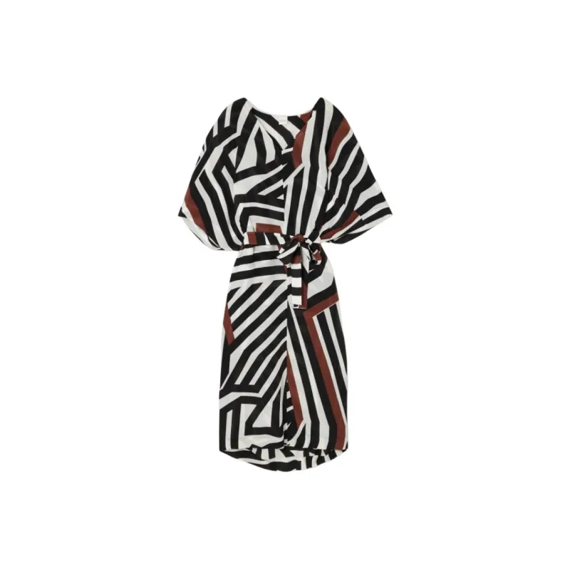MaxMara Short Sleeved Dress Women's Black White-0
