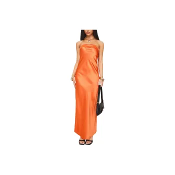 PRINCESS POLLY CITRUS KISS STRAPLESS MAXI DRESS Sleeveless Dress Women's ORANGE/Orange
