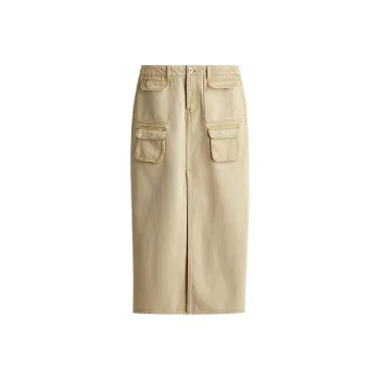 H&M Denim Long Skirt Women's Beige
